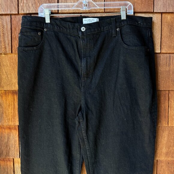 Abercrombie & Fitch Black Ultra High Rise 90s Straight Jeans in Women's 34/18L - Picture 4 of 14